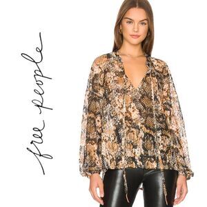 NWT Free People Out For the Night Printed Top